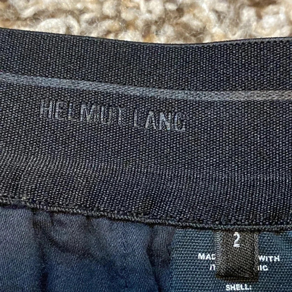 Helmut Lang 100% Wool Crop Black Pants with Side Tape Detailing - Picture 4 of 9